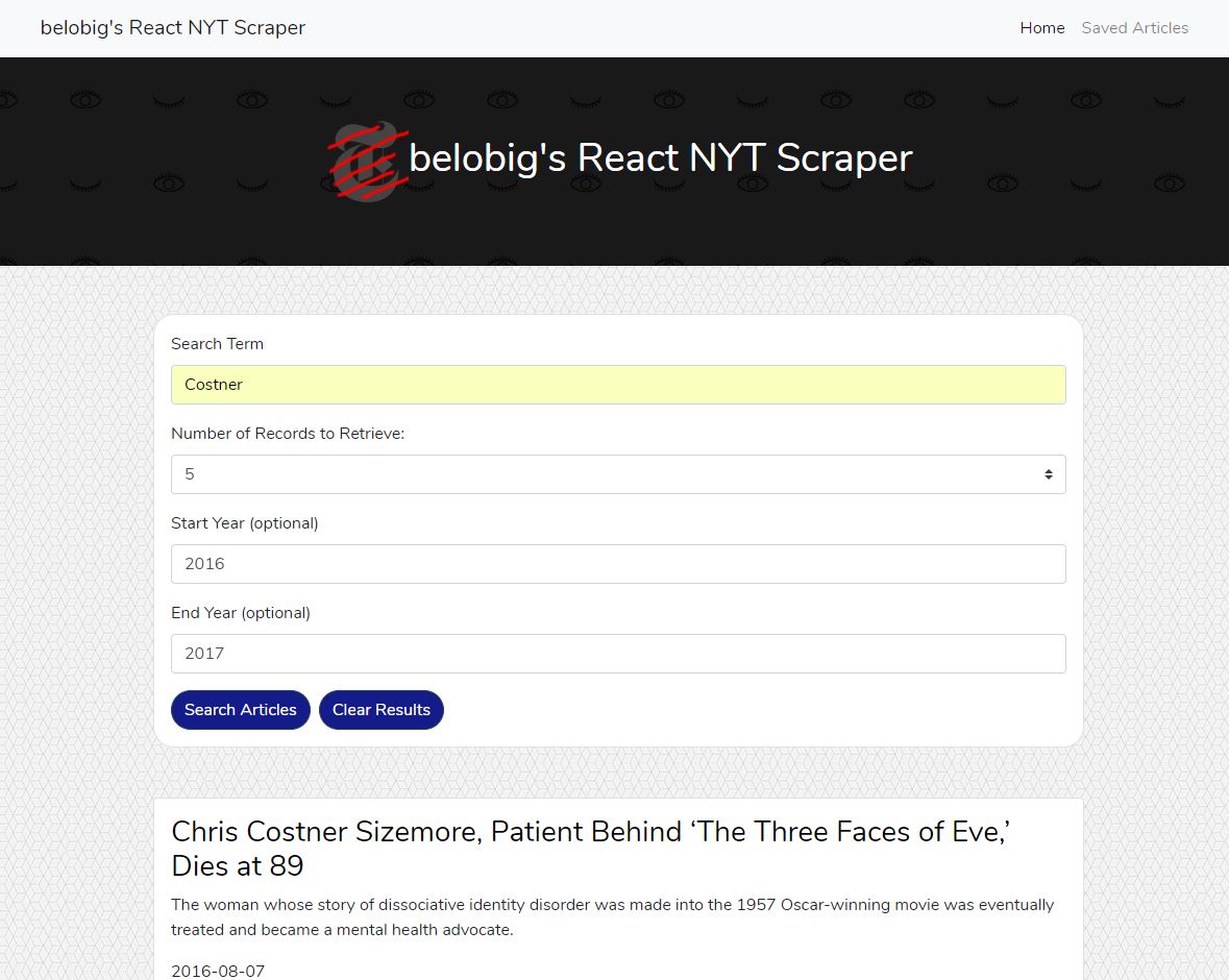 NYT Scraper Screenshot